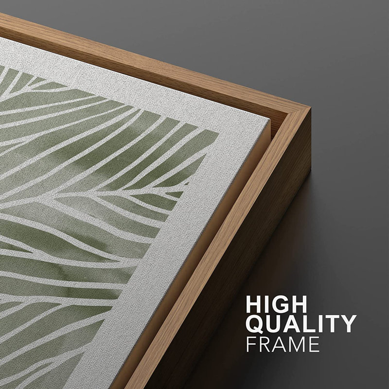 " Abstract Jungle Green Pastel Plants Nature Wilderness Illustrations " 3 - Pieces Painting Print, Brown
