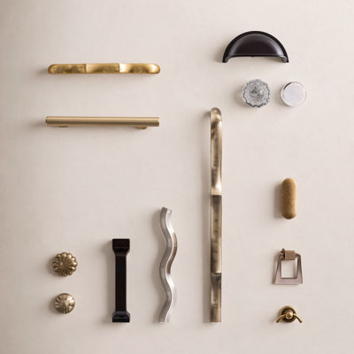 Lines 3-3/4" Center to Center Cabinet Handle in Satin Brass