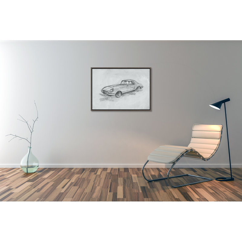 «Graphite Cars I» par Richard Ryder - Reproduction d'art sur toile encadrée, Couche de verre