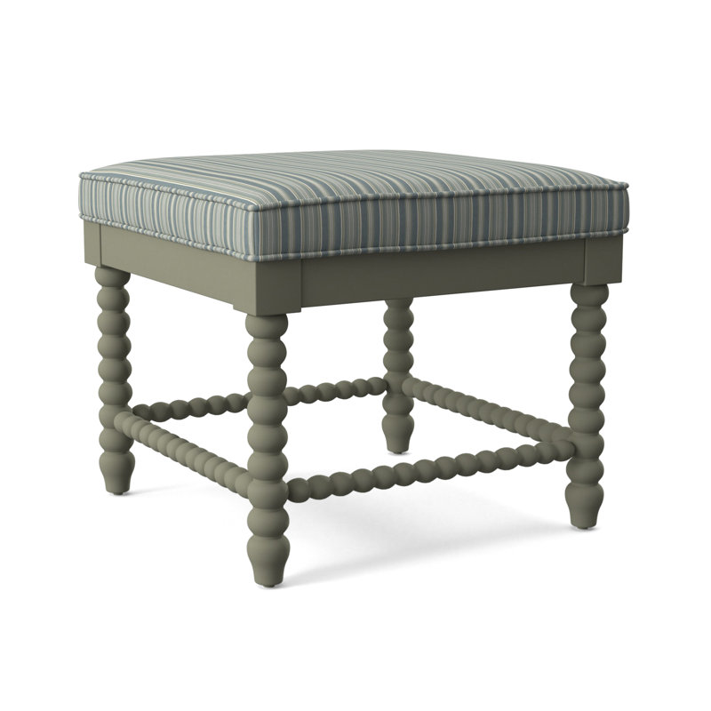 Lind Island Upholstered Bench, Brown Geometric, 0456-33, Greystone Finish