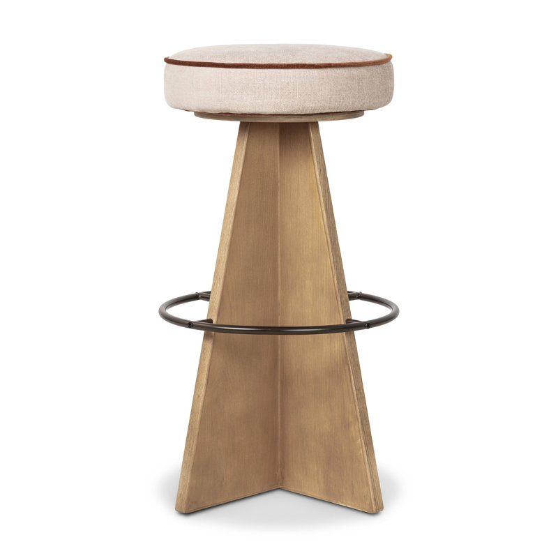 Tabouret pivotant Vega, Brun, Crème, Tabouret de bar (siège d'une hauteur de 31 po)