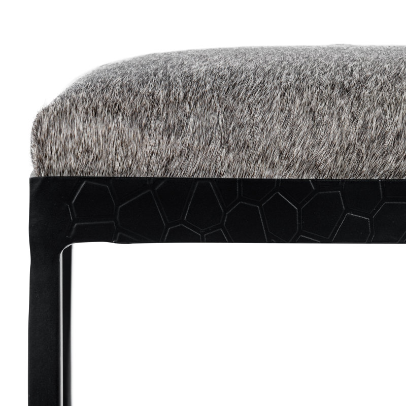 Tabouret de comptoir en cuir Bose, Moineau gris / noir