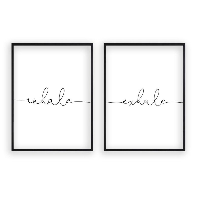 Inhale Exhale - 2 Piece Print, Matt Black Frame, 41 cm H x 31 cm W