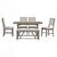 Ensemble de table de salle à manger 6 pièces pour 6, table de cuisine en bois de 60 po et 4 chaises avec banc et base en tréteaux pour la cuisine et la salle à manger-1357680173-1357680172-1357680161