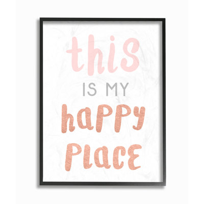 This is My Happy Place Copper Typography Framed Art