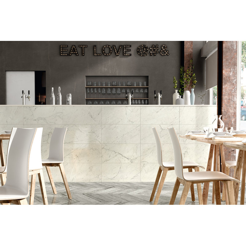 Classic 2.0 12" x 24" Porcelain Field Tile, Bianco Carrara