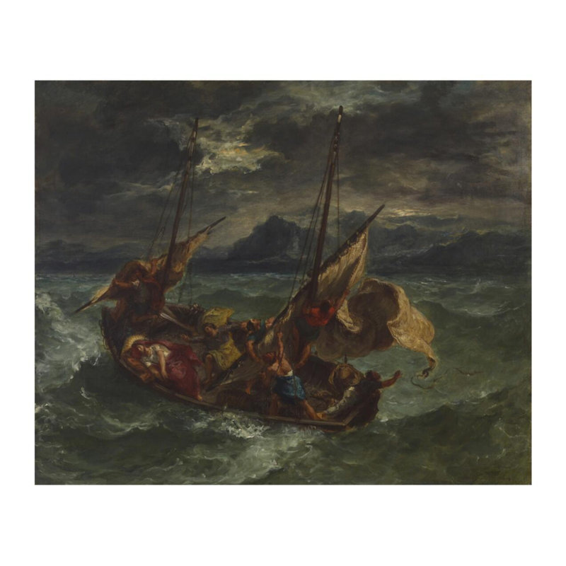 «Christ on the Sea of Galilee» par Eugène Delacroix - Estampe numérique, H 22 po x l 28 po