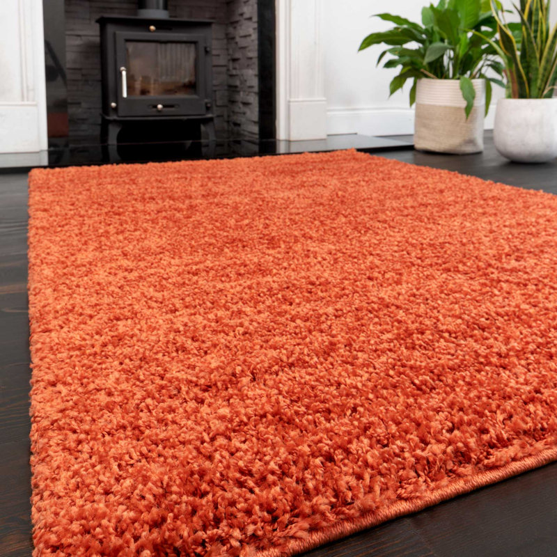 Ophiuchi Shaggy Terracotta Rug , Rectangle 110 x 160cm