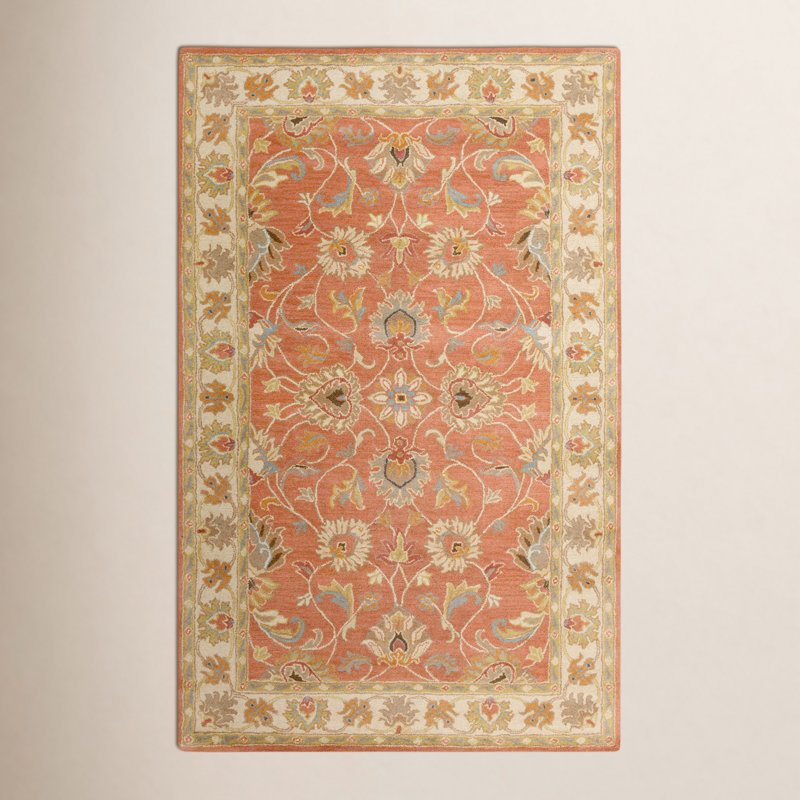 Tapis orange en laine touffeté à la main Arden, Rectangle 12 pi x 18 pi