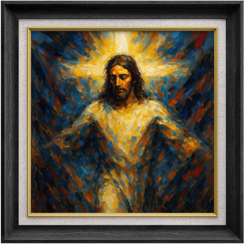 «Radiant Christ figure with Golden Light», reproduction d'art sur toile encadrée, H 26 po x l 26 po x P 1,5 po