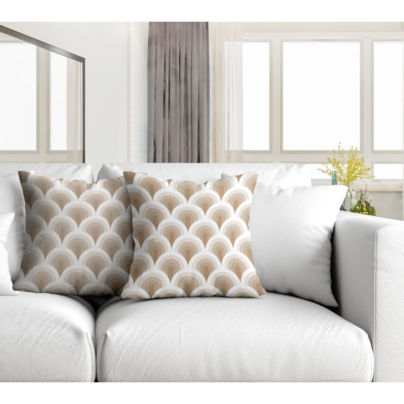  Coussin décoratif intérieur / extérieur, Beige, L 17 po x H 17 po