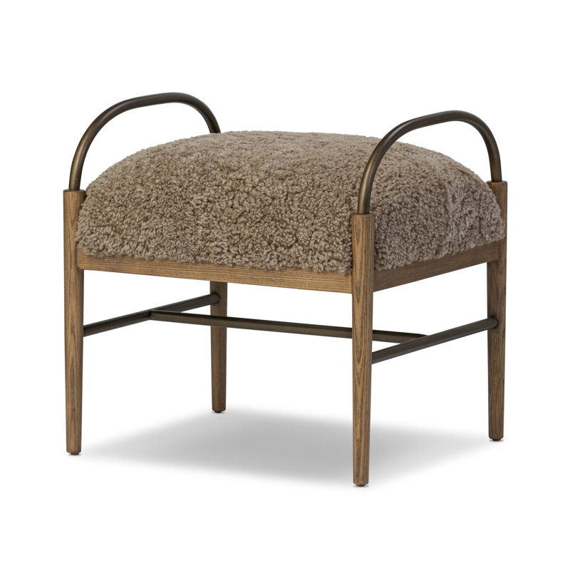 Demi Upholstered Accent Stool, Taupe