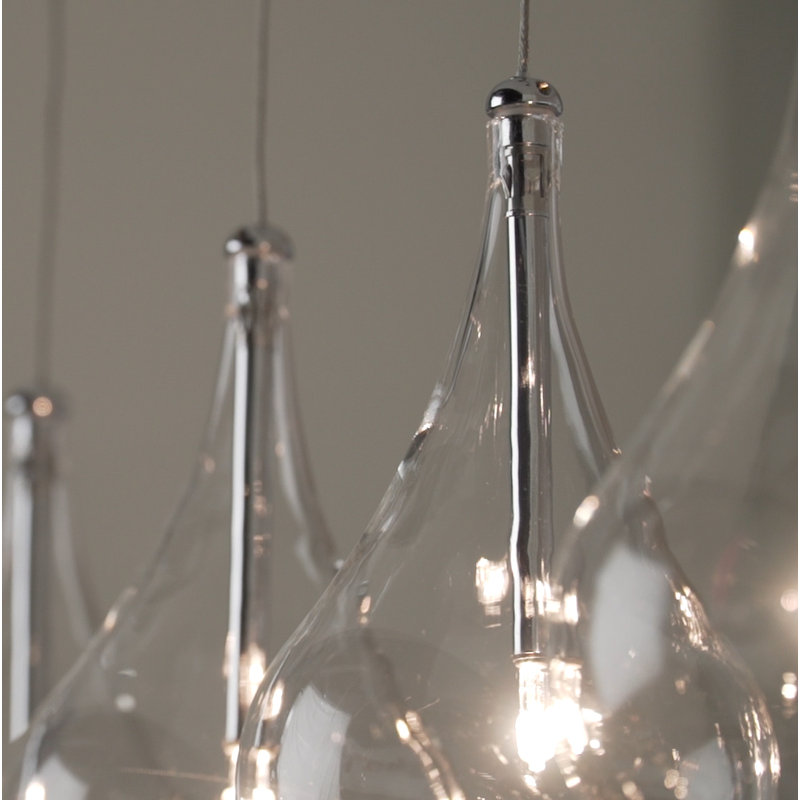 Luminaire suspendu à 9 lumières en forme de goutte à intensité variable Deva, Xénon