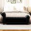 Banc de chambre moderne en velours noir avec compartiment de rangement - 64,5 po
