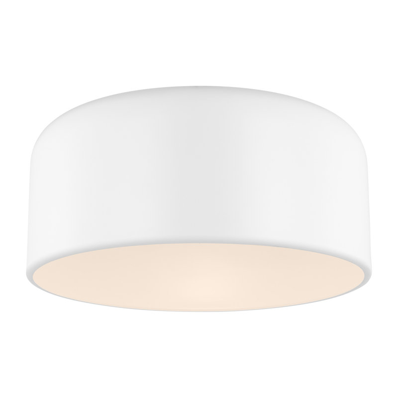 Flush Mount, Matte White, 7" H x 13.75" W x 13.75" D