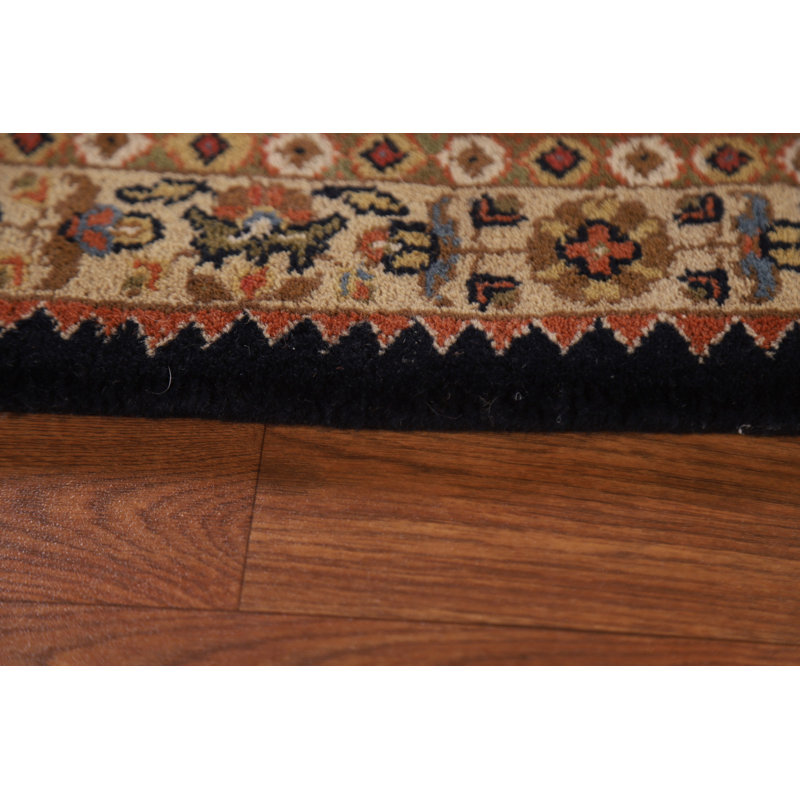 Tapis géométrique indo en laine noué à la main Bidar 6 x 9
