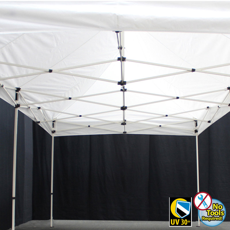 King Canopy 10ft x 20ft Blue Polyester Pop-Up Tent with White Aluminum Frame