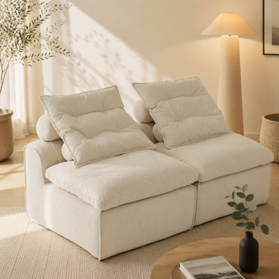 Canapé modulaire polyvalent avec velours côtelé doux, idéal pour la détente et la personnalisation