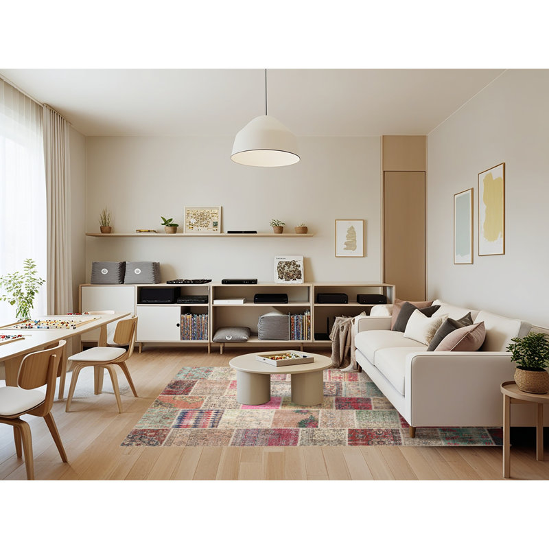 Tapis gris/beige/brun contemporain, Rectangle 7 pi x 9 pi
