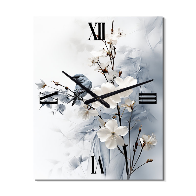 Art asiatique fleur de pommier Sumi VI - horloge murale asiatique, Grand
