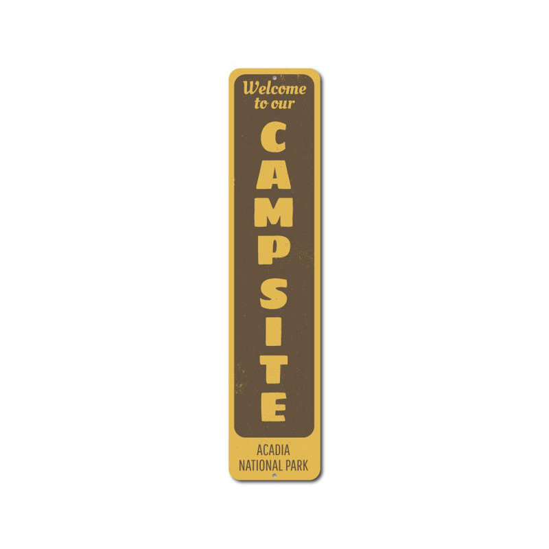 Enseigne verticale de camping personnalisée en aluminium, H 4 po x l 18 po x P 0,04 po