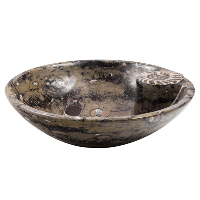 Belfry Bathroom Avalon 400mm Dark Brown Stone Circular Countertop Basin Bathroom Sink