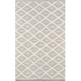 Wool Geometric Area Rug in Gray
