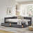 Full Size Velvet Upholstered Tufted Bed Frame with Two Drawers-1309143587