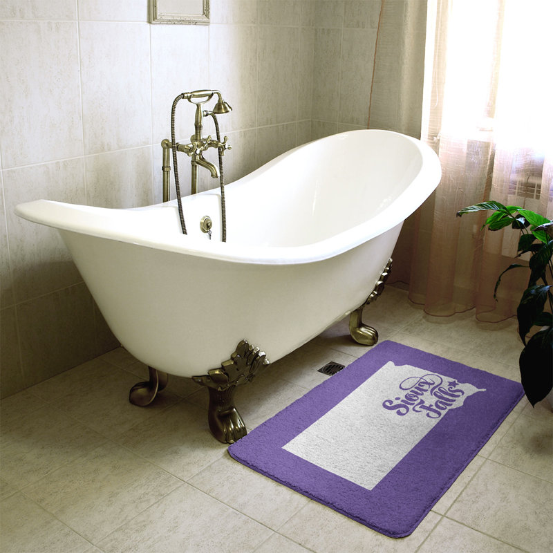 Tapis rectangulaire antidérapant pour salle de bain, L 21 po x L 34 po, Mauve, Sioux Falls, Dakota du Sud