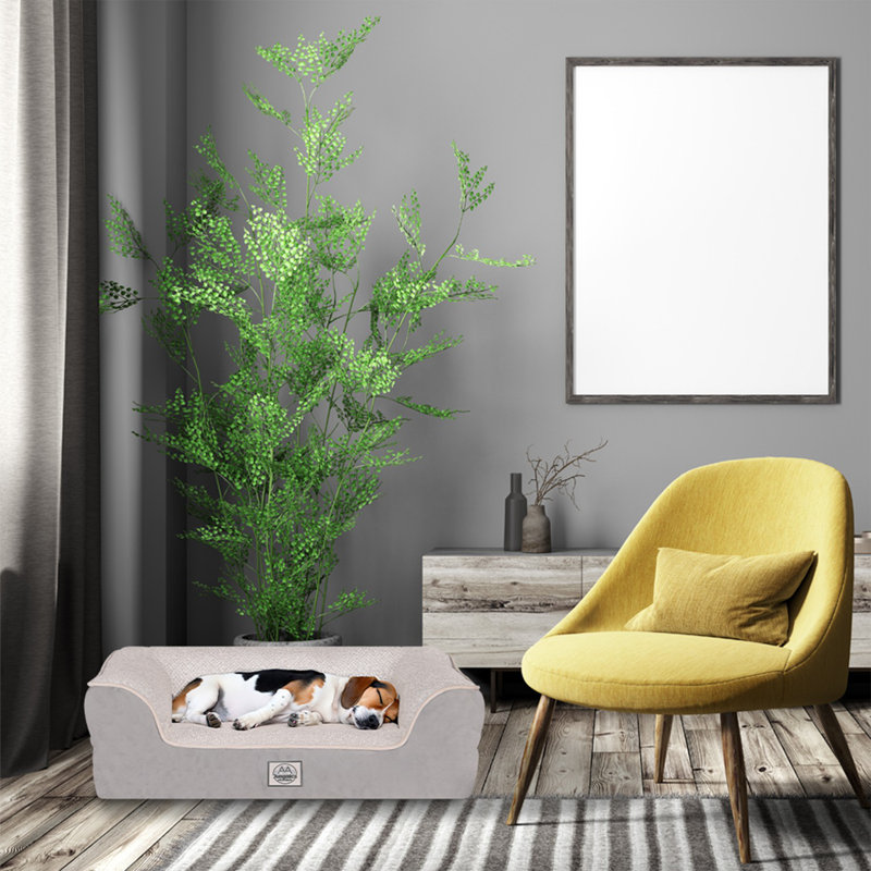 Jungolica Orthopedic Pet Bed, 95cm H x 55cm W x 22cm D, Beige