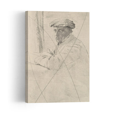 Portrait Of The Engraver Joseph Tourny, 1857 Impressionist Abstract Contemporary Wall Art Print by Edgar Degas - 1 Piece Wrapped Canvas Wall Art