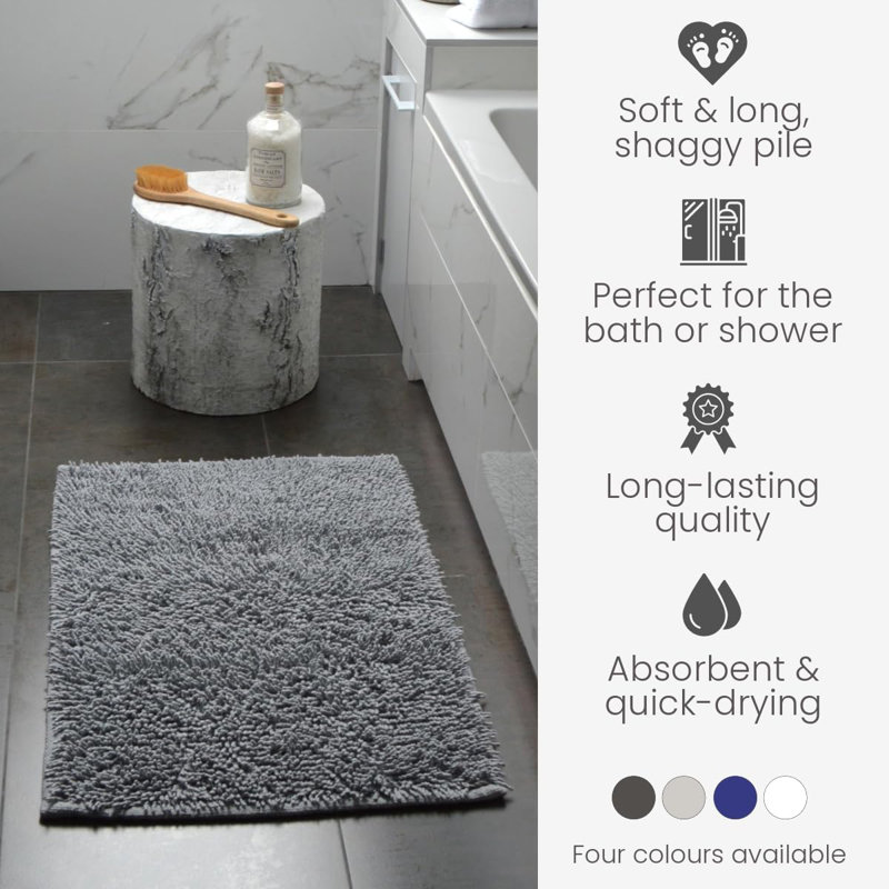 Tumble Twist Cotton Bath Mat Large, Dove Grey