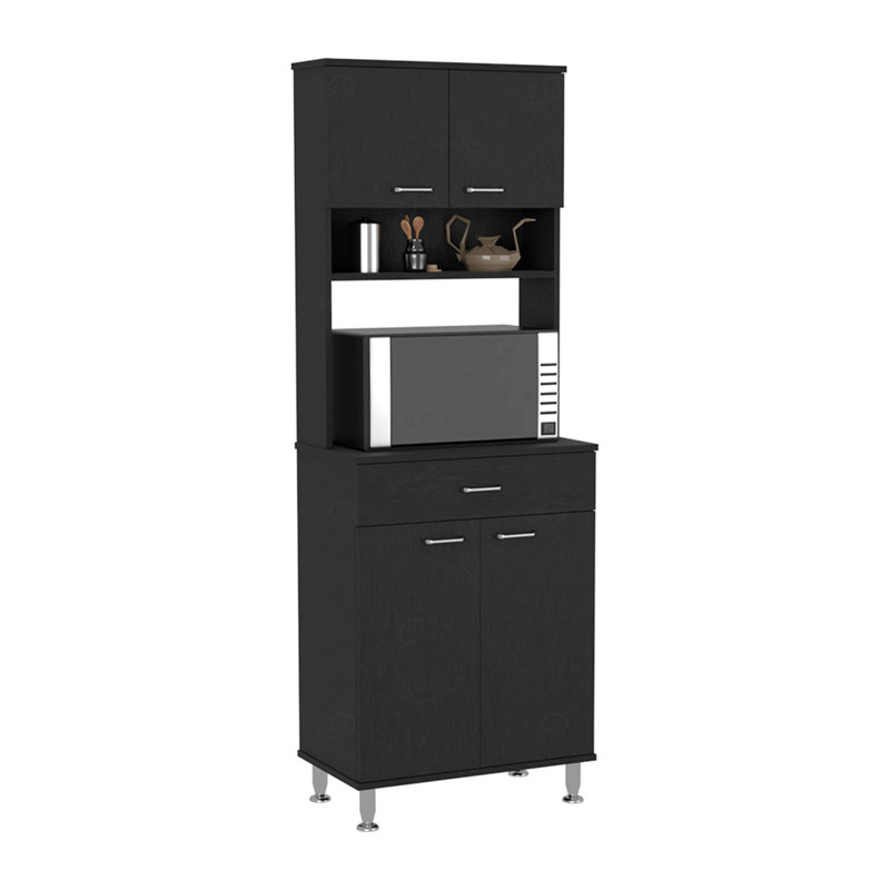 Armoire garde-manger à deux portes Pantac, Noir