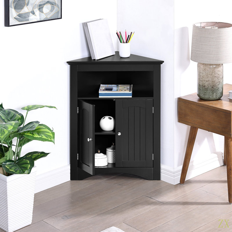 Sideboard Cabinet,Corner Cabinet,Bathroom Floor Corner Cabinet With Doors And Shelves, Kitchen, Living Room,Free Standing Storage Cabinet For Bathroom