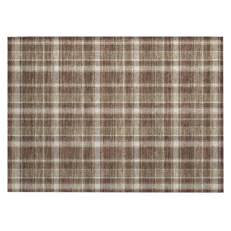 Washable Plaid Indoor / Outdoor Rug