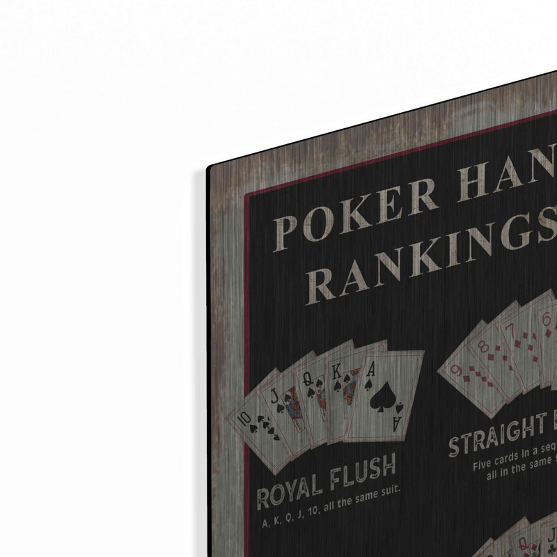 «Poker Hand Rangings» par Cindy Jacobs, art mural en métal, H 48 po x l 16 po