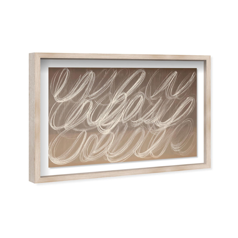 Oliver Gal Coastal Mirage V Abstract - Luxury Shadowbox Framed Wall Art, 18" H x 26" W, Cream