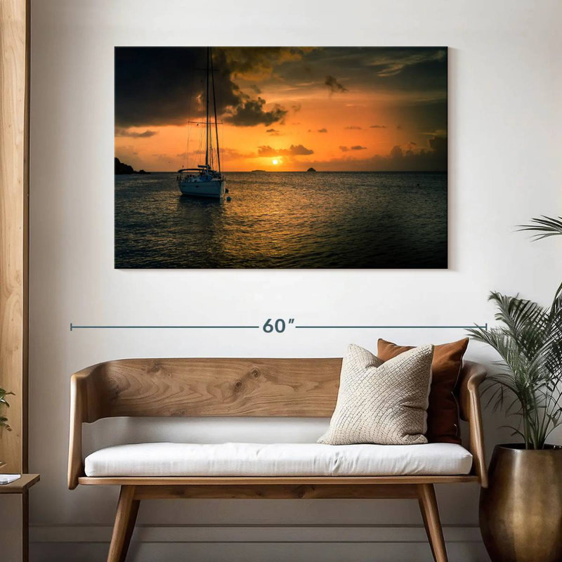 Mehar Caribbean Island Sailboat, 32" H x 48" W