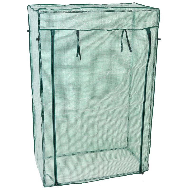 38.5" W x 18.5" D Potted and Tomato Plant Mini Greenhouse with Green Cover
