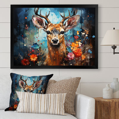 Art mural sur toile, "Deer Graceful Fawn Collage II"