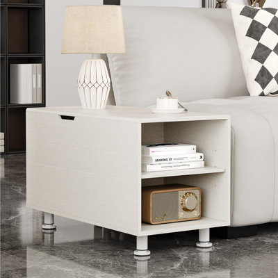 Modern Expandable Sofa End Table With Storage And Adjustable Shelf,Living Room End Side Table With Four Legs,Modular Sofa Table For Bedroom,Office