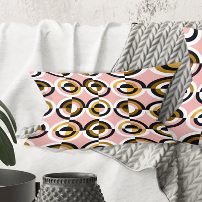 Coussin décoratif abstrait à motif géométrique abstrait rétro I - Mid-Century