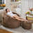 Compression Comfy Pumpkin Bean Bag Couch Sofa Chair,Modern Faux Fur Bean Bag Chair With Ottoman-1556800778