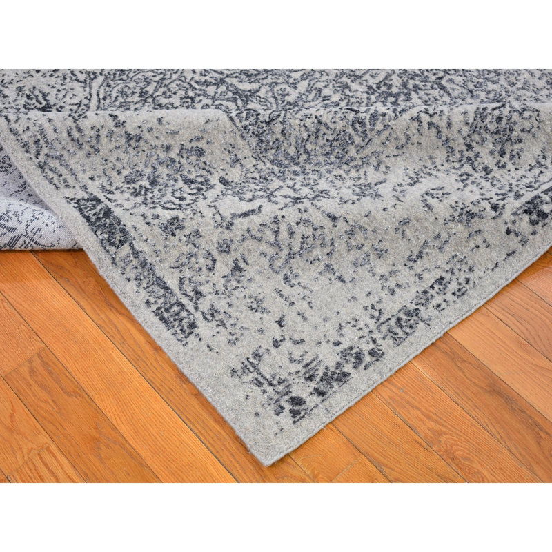 Mirjami One-of-a-Kind Rectangle 7'10" X 9'9" New Age Area Rug in Grey