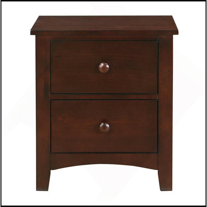 Table de chevet moderne 2 pièces, Mélange de bruns