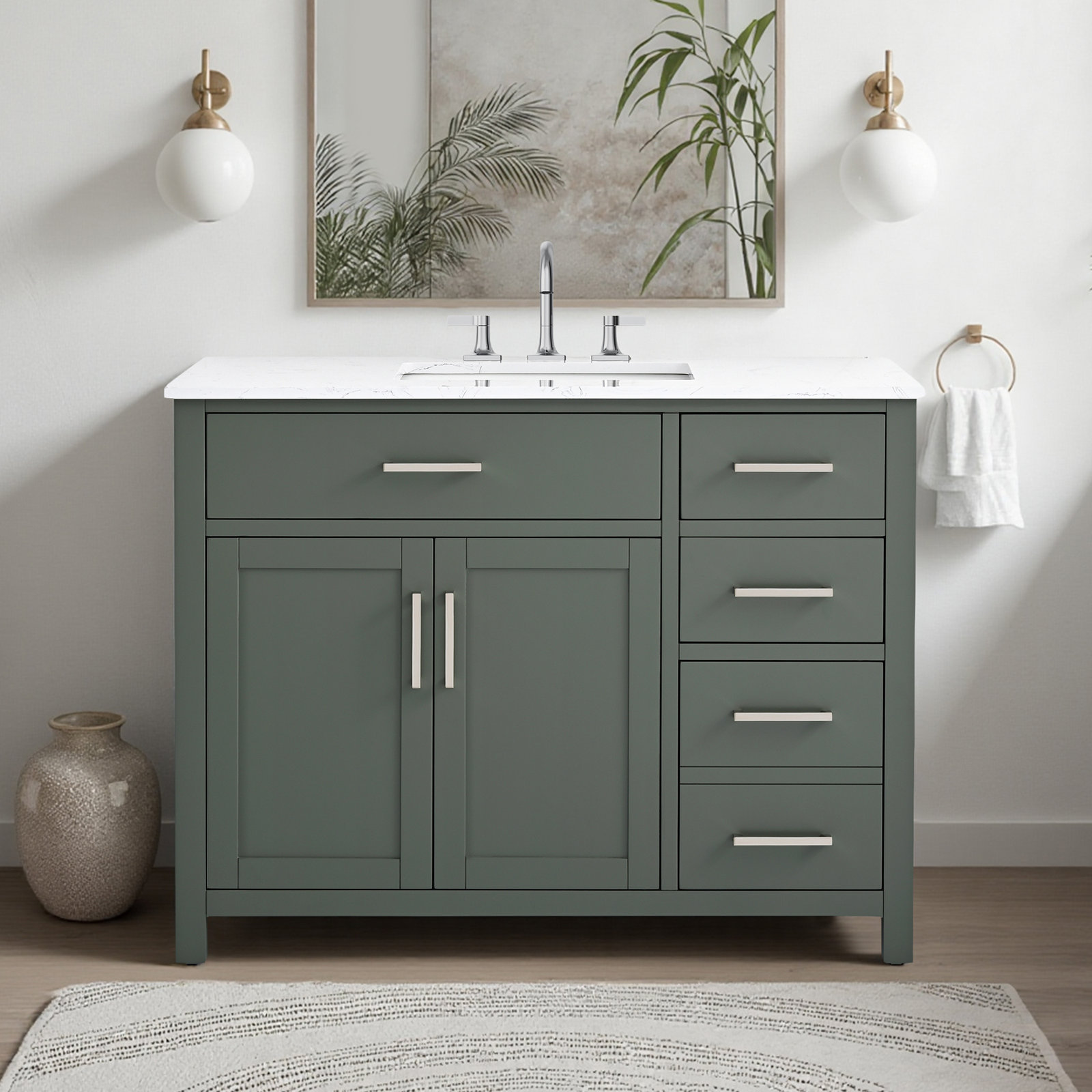 Shamar 42" Single Bathroom Vanity, Vintage Green