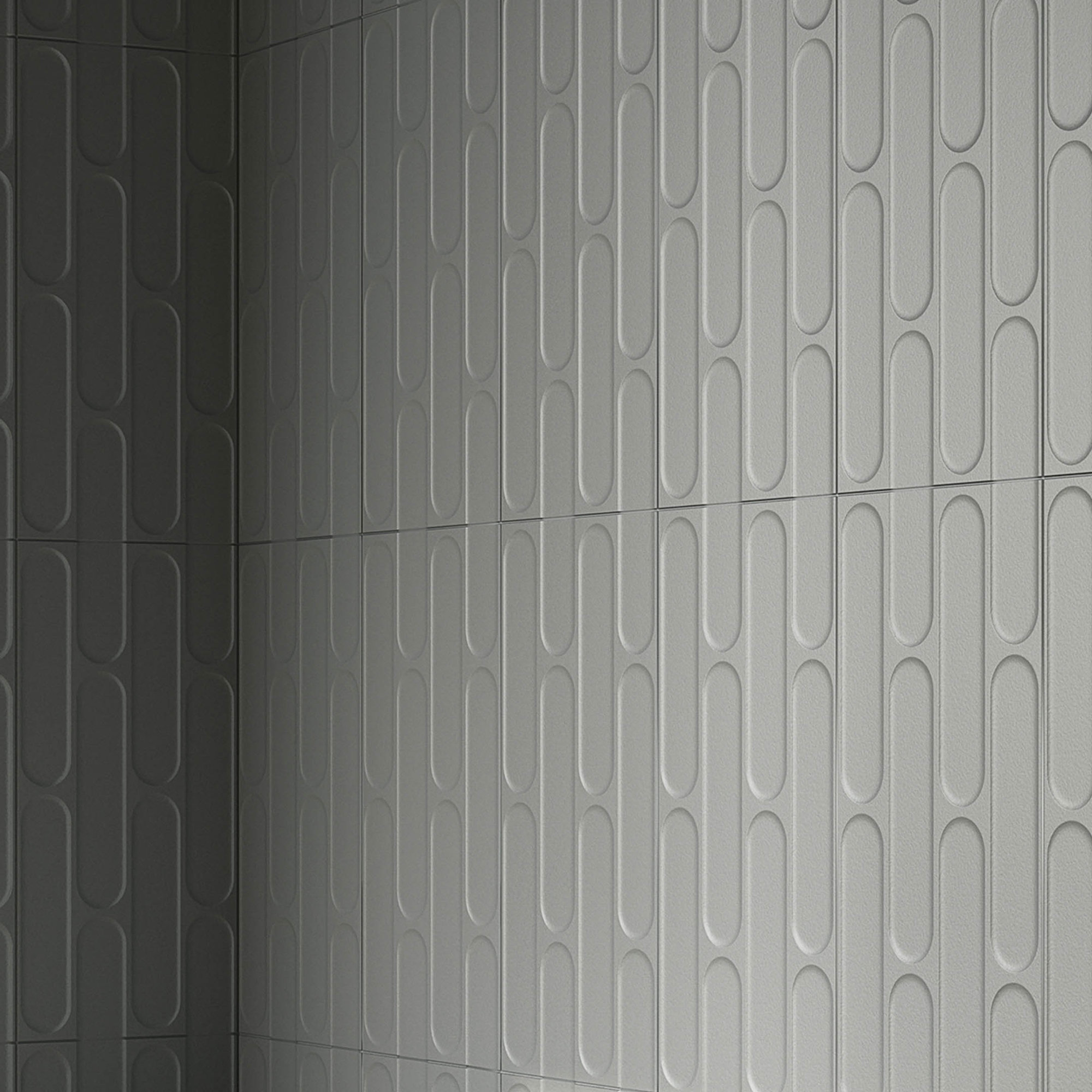 Biscotti  12" x 24" Fishscale 3D Italian Wall Tile, Cenere Gray