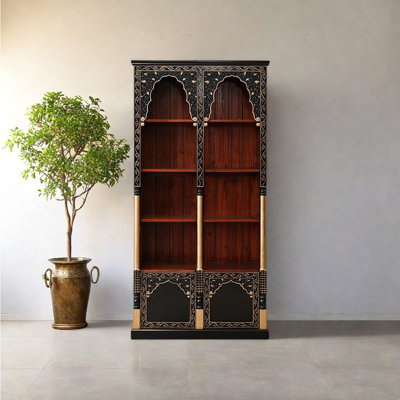 Bibliothèque de luxe rétro de style thaïlandais