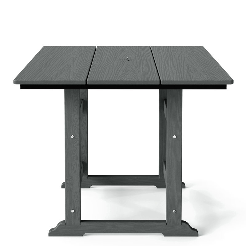 Table de salle à manger 34 po carrée avec trou pour parasol, Grey