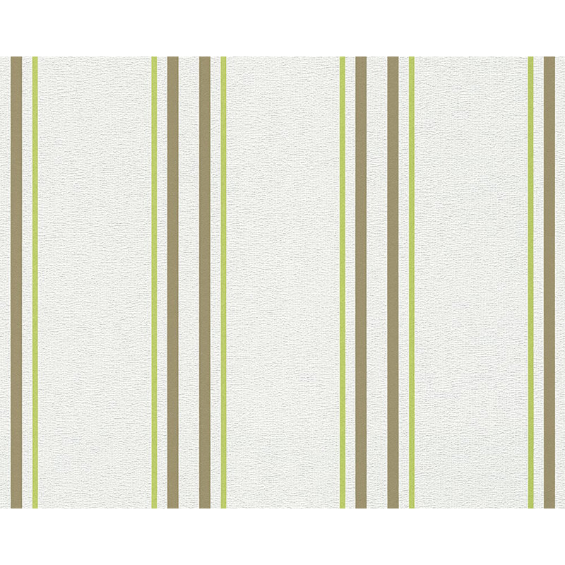 Rouleau de papier peint à rayures l 33 pi x l 21 po modern classic Hennessy, Blanc